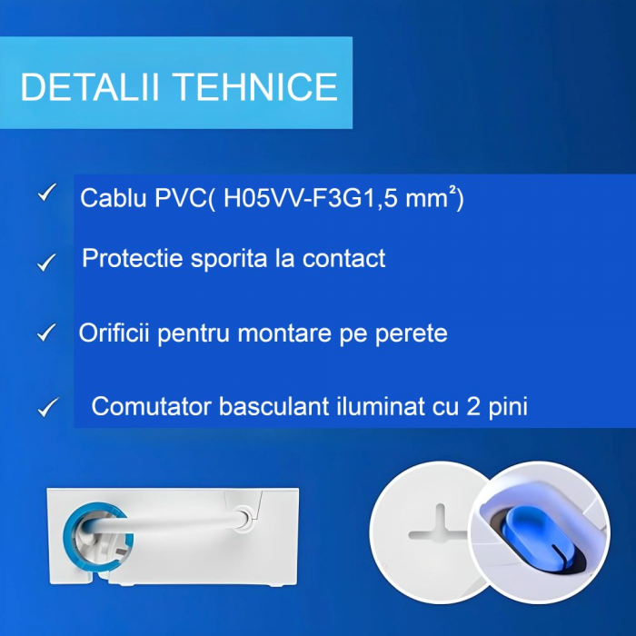 Priza multipla REV Cu Aspect Elegant  Gestionarea Practica A Cablurilor, Cablu 1.4 M, Alb [3]