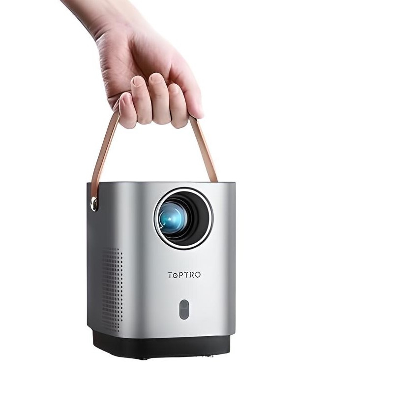 Video proiector portabil 4D/4P TOPTRO, corectie trapezoidala, focalizare electrica, rezistent la praf, 1080 Full HD, 18000 lumeni, WIFI 6, Bluetooth 5.2, gri [1]
