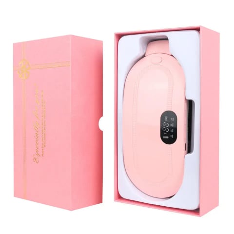 Aparat pentru masaj si incalzire lombar SERBY®, alinare durei menstruale si ciclu, 4 trepte de vibratii, 3 niveluri de temperature reglabile, roz [1]