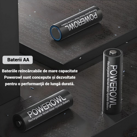 Baterii Reincarcabile Powerowl AA 8 buc, Acumulatori Ni-MH De 2800 mAh [1]
