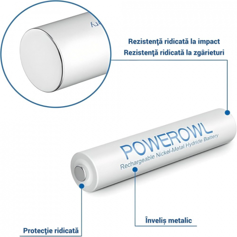 Baterii Reincarcabile Powerowl AAA 8 Buc, Acumulatori Ni-MH De 1000 mAh [3]