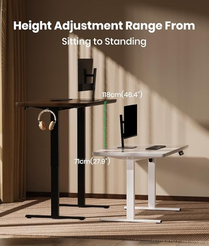 Cadru Birou Reglabil Electric Serby®, 2 Motoare, Reglabil Pe Inaltime 71-180 cm, Sarcina Maxima 150 kg, Functie De Control Memorie Si Afisaj Digital, Anti-Coliziune, Incarcare Type-C, Negru [5]