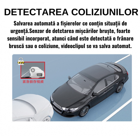 Camera auto cu inregistrari multiple de inalta definitie din trei pozitii cu lentil multiple, X86, Dash Cam Pro Plus, 1080p, IPS 2.0", ADAS, Night Vision, unghi vizualizare 170°, 10M/S, F2.0 [4]