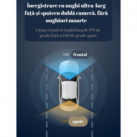 Camera auto ZD-X61, Dash Cam Pro Plus, 1080p, IPS 2.0", ADAS, GPS, Night Vision, unghi vizualizare 170°, 10M/S, F2.0 [3]