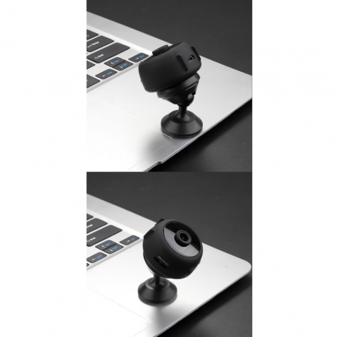 Camera de supraveghere mini spion, 1080P, HD, 360 de grade, vedere cu infrarosu pe timp de noapte, controlabila prin aplicatie mobila, senzor de detectare a miscarii, unghi de vizualizare de 150 grade [4]