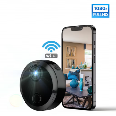 Camera Spion Mini, WIFI, IP, Night Vision, Dispozitiv Spionaj cu Camera Video si Microfon, Detectie Miscare, SPY, Neagra [3]
