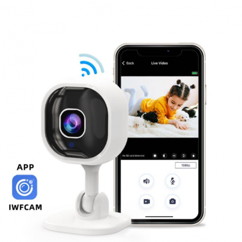 Camera video mini de supraveghere, 1080P Ultra-Hd rezolutie, conectivitate WIFI, vedere nocturna in infrarosu, senzor de miscare, focalizare facial, alarma prin notificare pe telefon, functie de rotir [7]