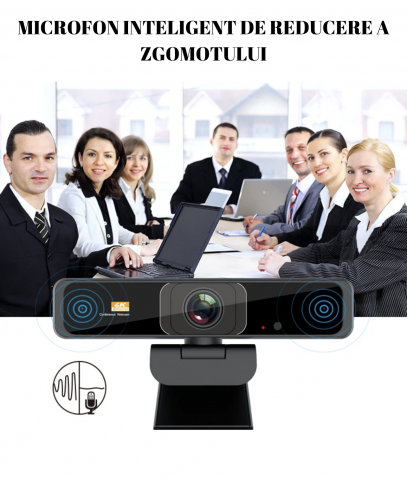 Camera web 4K HD, 8MP, cu support incorporate si telecomanda pentru controlul imaginii [7]