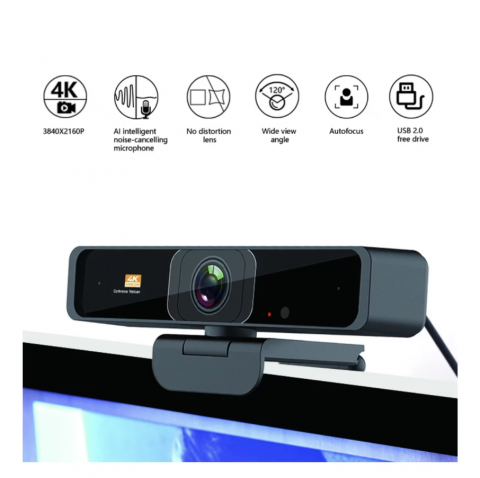 Camera web 4K HD, 8MP, cu support incorporate si telecomanda pentru controlul imaginii [4]