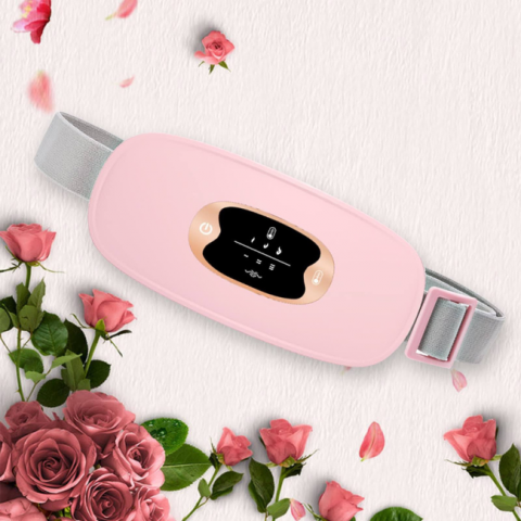 Aparat centura abdominala  cu masaj vibratoriu si incalzire pentru durerile menstruale, abdominale si lombare, cu 3 nivele de caldura si vibromasaj, portabil, roz [2]