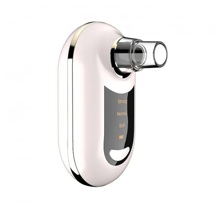 Aparate de intretinere faciala si corporala - Dispozitiv SERBY pentru Îndepărtarea Punctelor Negre și Curățarea Porilor, 3 Niveluri de Putere, 5 Capete Interșchimbabile, Încărcare USB, Alb