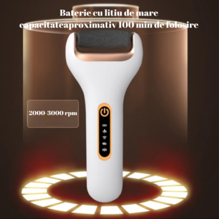 Pila electrica pentru talpi si calcaie SERBY, fara fir, reincarcabila, curatarea talpilor si calcailor, alba [3]