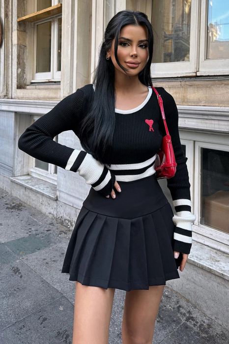 Fusta-pantalon cu aspect plisat [2]