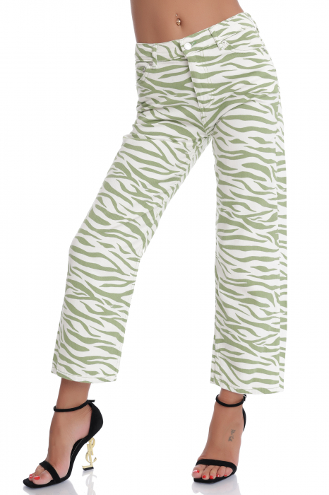 Blugi mom fit cu imprimeu cu dungi [3]