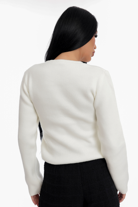 Cardigan scurt cu nasturi decorativi [4]