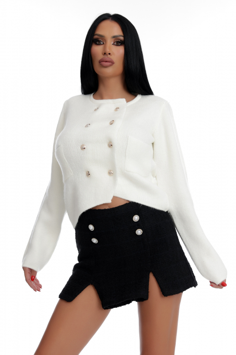 Cardigan scurt cu nasturi decorativi [2]