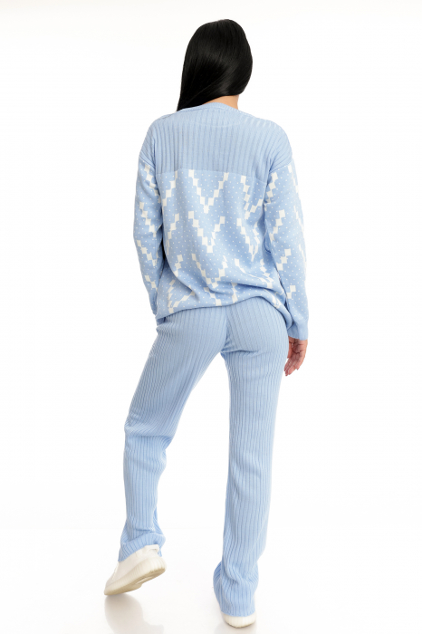 Costum 2 piese pulover si pantaloni, blue [4]