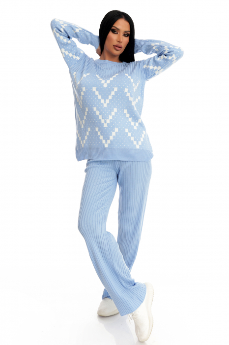 Costum 2 piese pulover si pantaloni, blue [3]