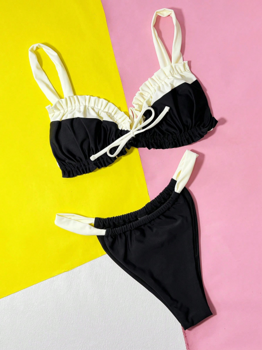 Costum de baie 2 piese, negru [3]