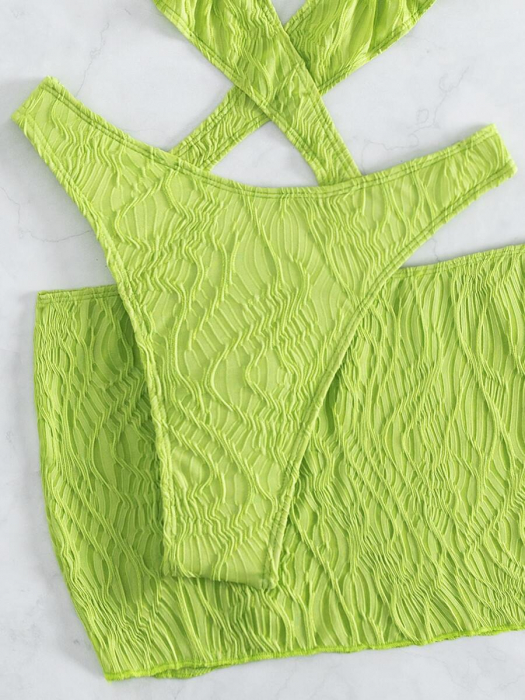 Costum de baie 3 piese, verde [5]