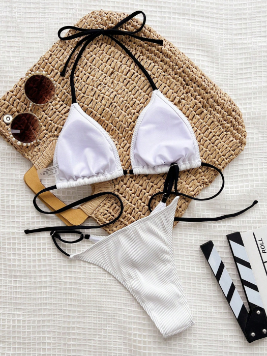 Costum de baie, alb, din 2 piese [2]