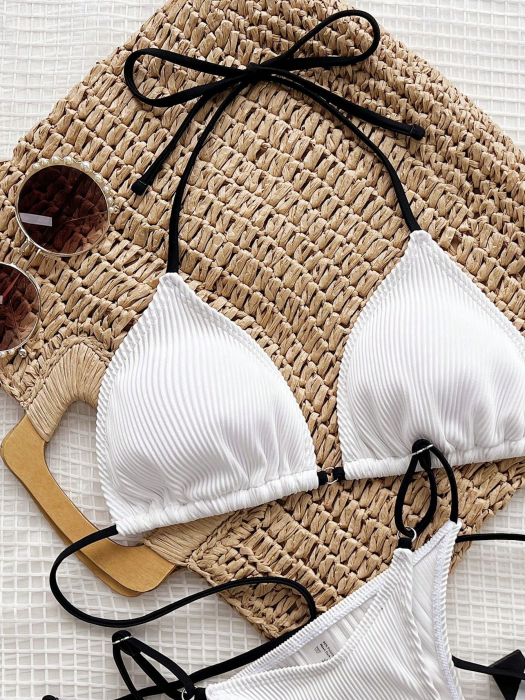 Costum de baie, alb, din 2 piese [3]