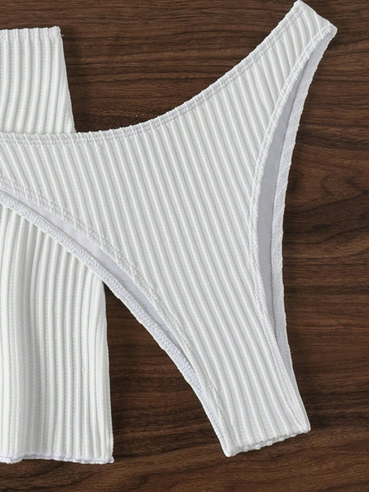 Costum de baie, alb, din 3 piese [4]