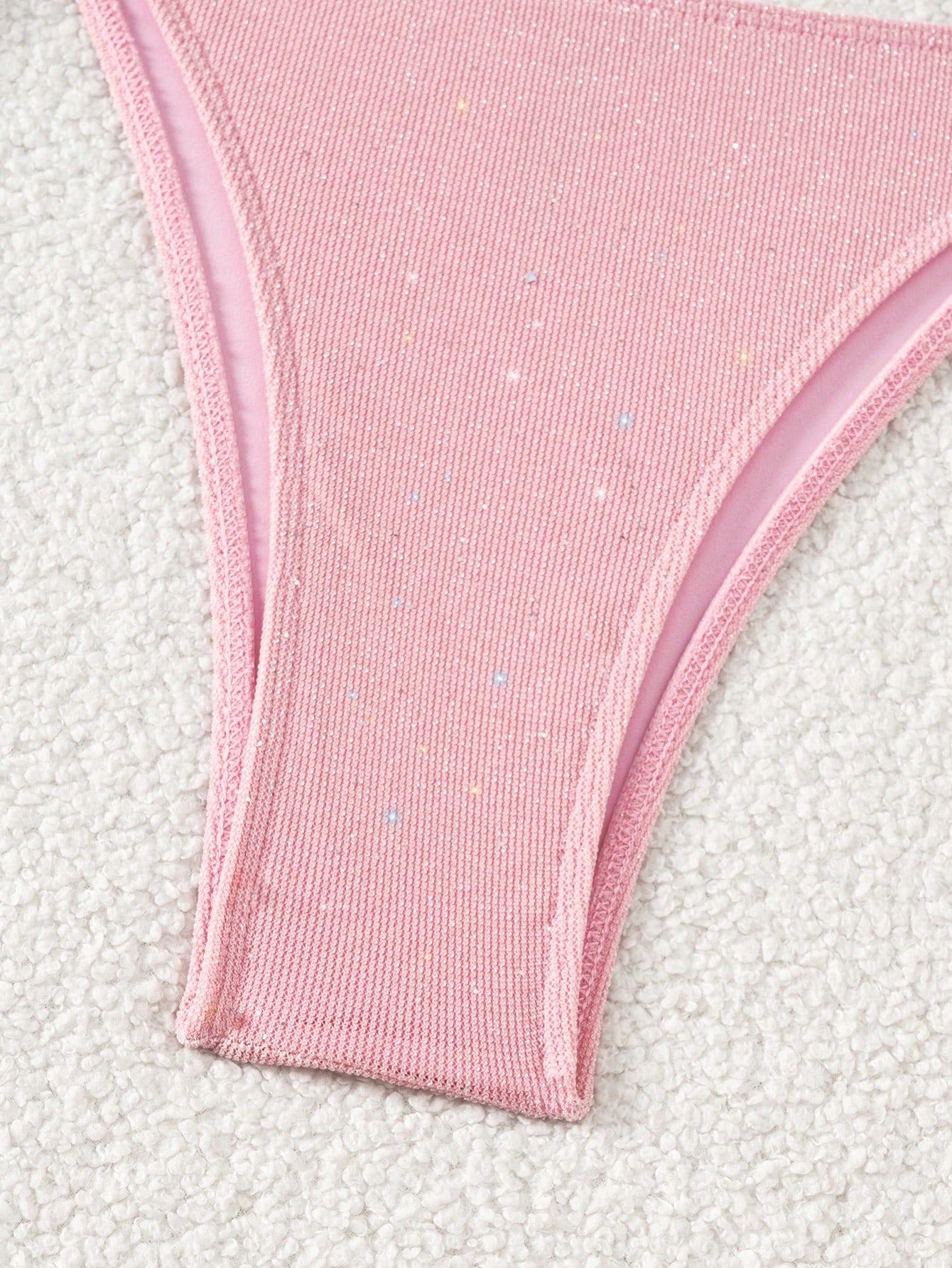 Costum de baie cu 2 piese, roz si snur reglabil [5]