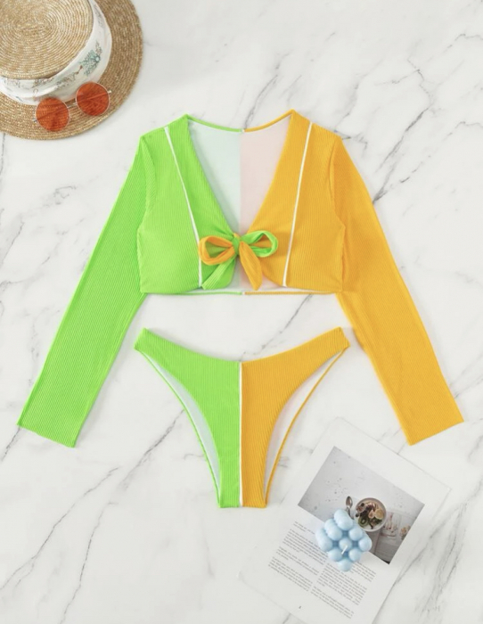 Costum de baie cu 2 piese, cu top [3]