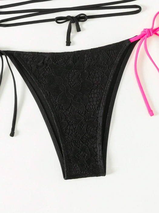 Costum de baie cu 2 piese, animal print si rosu [6]