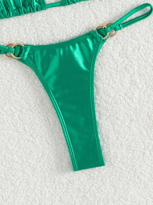 Costum de baie cu 2 piese, din satin [7]