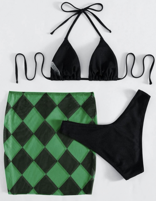 Costum de baie cu 3 piese si imprimeu [2]