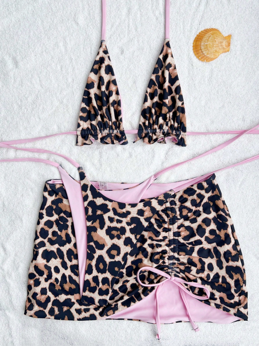 Costum de baie cu 3 piese, animal print [4]