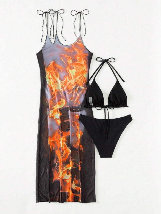 Costum de baie cu 3 piese, multicolor [5]