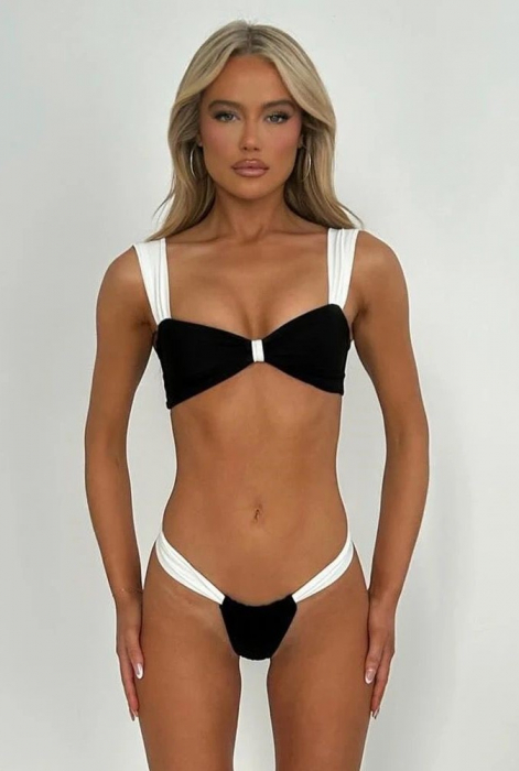 Costum de baie cu 3 piese, negru [3]