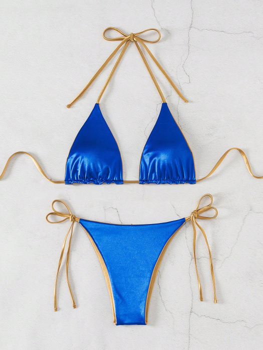 Costum de baie cu doua fete si aspect satinat [5]