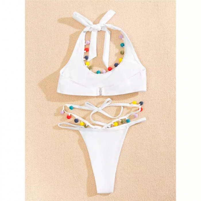 Costum de baie din 2 piese, alb [2]