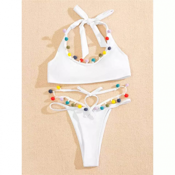 Costum de baie din 2 piese, alb [3]