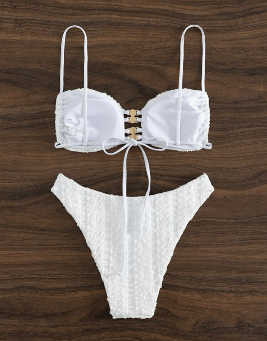 Costum de baie din 2 piese, alb [3]