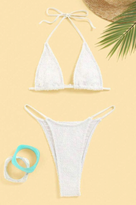 Costum de baie din 2 piese, alb [3]