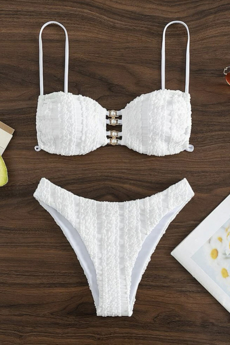 Costum de baie din 2 piese, alb [4]