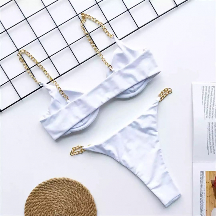 Costum de baie din 2 piese, alb [2]