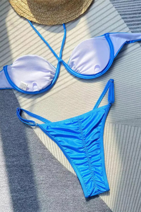 Costum de baie din 2 piese, albastru [2]