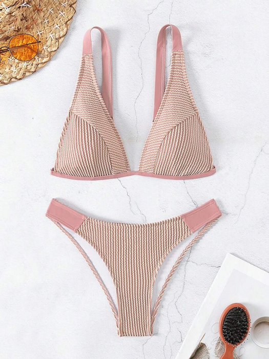 Costum de baie din 2 piese, argintiu, cu accesorii metalice [6]