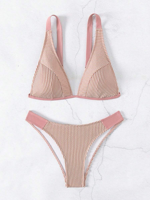 Costum de baie din 2 piese, argintiu, cu accesorii metalice [3]