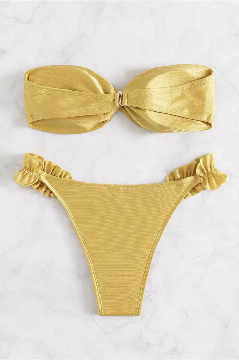 Costum de baie din 2 piese, auriu [4]