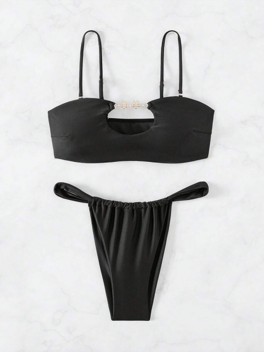 Costum de baie cu 2 piese, animal print si rosu [6]