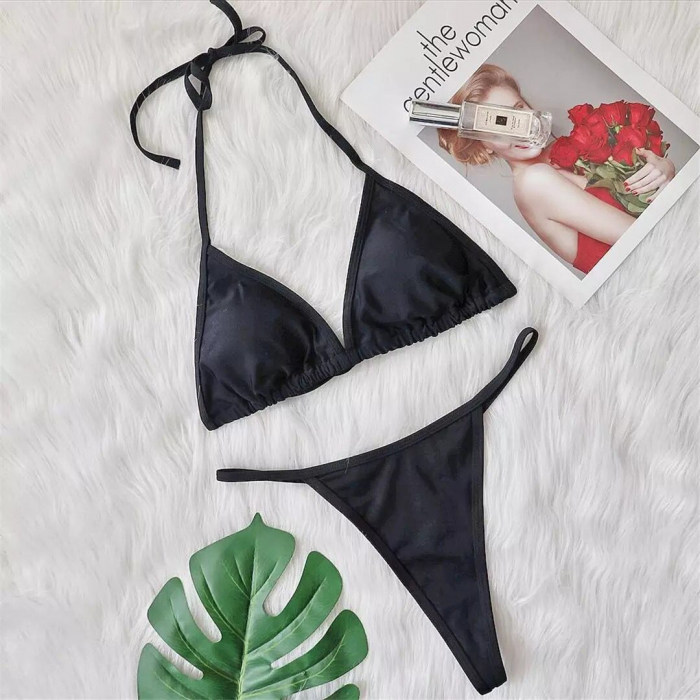 Costum de baie din 2 piese, cu accesoriu metalic [5]