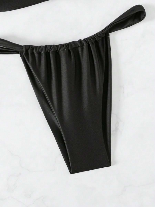 Costum de baie cu 2 piese, animal print si rosu [5]