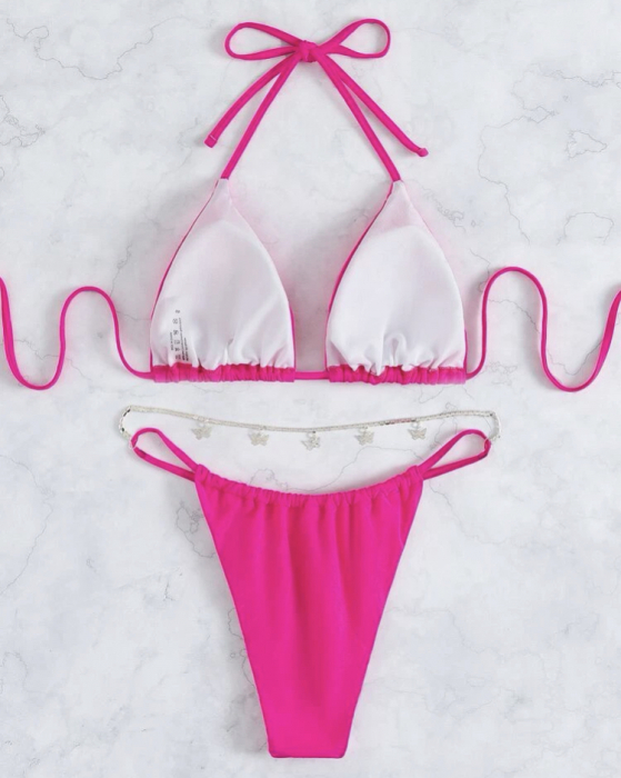 Costum de baie din 2 piese, cu accesoriu metalic [3]